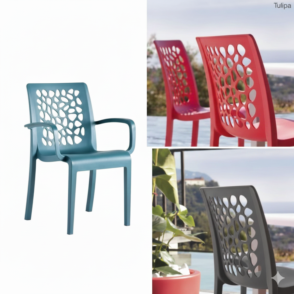 Fauteuil Tulipe Grosfillex pour café, hôtel, restaurant : Élégance, Confort et Écoresponsabilité pour vos Espaces Extérieurs et Intérieurs de Nice, Cannes et la Côte d'Azur