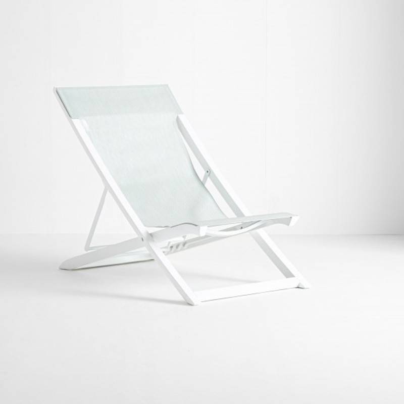 Transat chilienne SUNSET Grosfillex Blanc Glacier / Turquoise Chiné