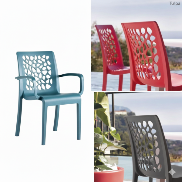 Fauteuil Tulipe Grosfillex pour café, hôtel, restaurant : Élégance, Confort et Écoresponsabilité pour vos Espaces Extérieurs et Intérieurs de Nice, Cannes et la Côte d'Azur
